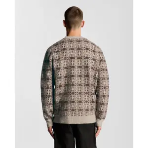 Brushed crew neck jumper Lyle & Scott Intarsia image-3