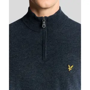 Pullover de lã de carneiro 1/4 zip Lyle & Scott Blend image-4