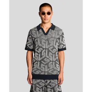 Πολό με ριγέ πλέγμα και έμβλημα Lyle & Scott image-1