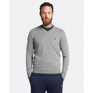 Jersey de algodón con cuello de pico merino Lyle & Scott Merino image-1
