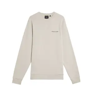 Embroidered round neck sweatshirt Lyle & Scott Loopback image-0