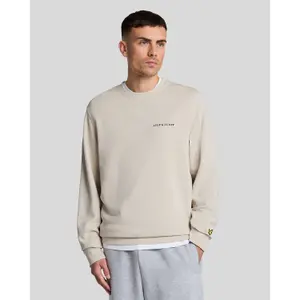Embroidered round neck sweatshirt Lyle & Scott Loopback image-1