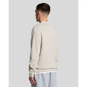 Embroidered round neck sweatshirt Lyle & Scott Loopback image-3