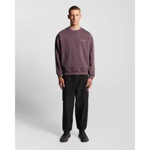 Sudadera de cuello redondo con impresión de texto cepillado Lyle & Scott image-2