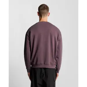 Sudadera de cuello redondo con impresión de texto cepillado Lyle & Scott image-4