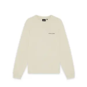 Sudadera de cuello redondo con impresión de texto cepillado Lyle & Scott image-0