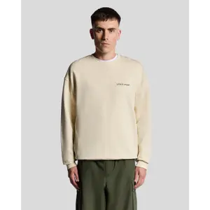 Sudadera de cuello redondo con impresión de texto cepillado Lyle & Scott image-1