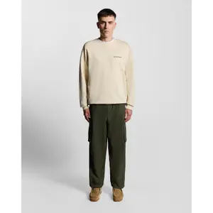 Sudadera de cuello redondo con impresión de texto cepillado Lyle & Scott image-2