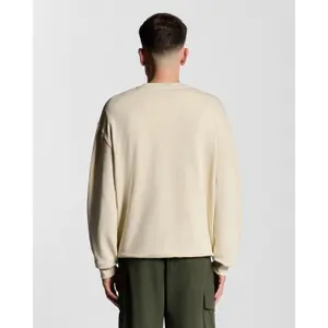 Sudadera de cuello redondo con impresión de texto cepillado Lyle & Scott image-4