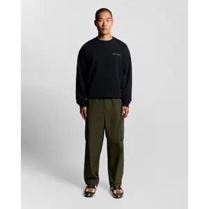 Sudadera de cuello redondo con impresión de texto cepillado Lyle & Scott image-2