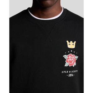 Round neck sweatshirt Lyle & Scott Rose And Crown Graphic image-3