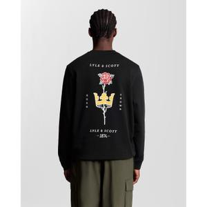 Round neck sweatshirt Lyle & Scott Rose And Crown Graphic image-4