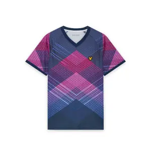 Gekaapt voetbalshirt met chevronprint Lyle & Scott image-0