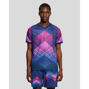 Gekaapt voetbalshirt met chevronprint Lyle & Scott image-1