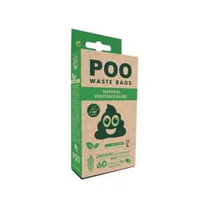 Saco para cocó de cão 100% compostável e biodegradável M-Pets Poo (x60) image-0