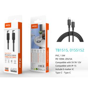 Câble Type-C vers Type-C- tressé- 1 M.TK