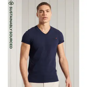 Klassisches Kragen-T-Shirt Superdry V en coton bio image-0