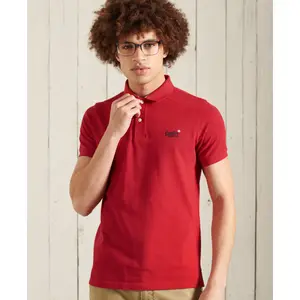 Camisa pólo clássica em piqué de algodão orgânico Superdry image-0