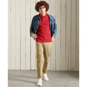Camisa pólo clássica em piqué de algodão orgânico Superdry image-1