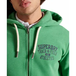 Pull à Capuche Superdry Homme Vert Logo - Taille M, Occasion En Excellent état, Coton/polyester