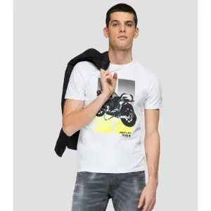 Bedrucktes T-Shirt mit Rundhalsausschnitt Replay bike r image-0