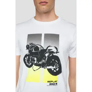 Bedrucktes T-Shirt mit Rundhalsausschnitt Replay bike r image-3