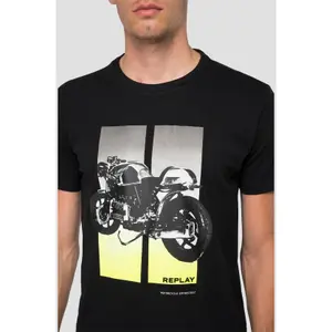 Bedrucktes T-Shirt mit Rundhalsausschnitt Replay bike r image-3