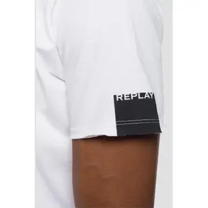 T-Shirt aus Baumwolle im Rohschnitt Replay image-4