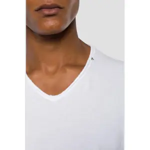 T-Shirt mit V-Ausschnitt im Rohschnitt Replay image-3