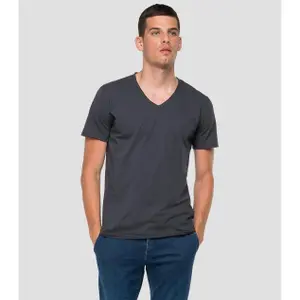 T-shirt met V-hals en ruwe snit Replay image-0