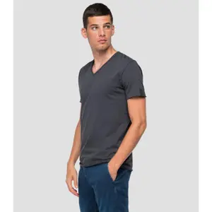 T-shirt met V-hals en ruwe snit Replay image-2