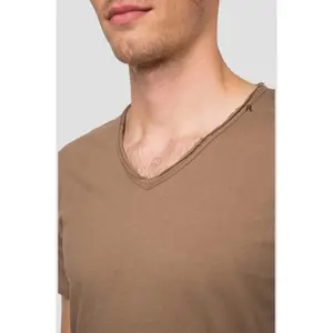 V-neck raw cut T-shirt Replay image-3