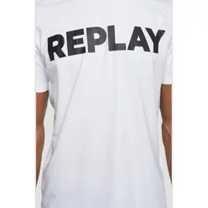 Cotton T-shirt with logo print Replay image-4