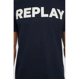 Cotton T-shirt with logo print Replay image-4