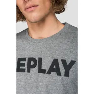 Cotton T-shirt with logo print Replay image-4