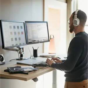 Double bras de montage côte à côte aluminium Ergotron LX image-3