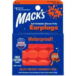 Children's swimming earplugs Mack's Pillow Soft (x6) image-0