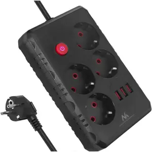 Vícezásuvka 4 zásuvky + USB + Spínač Maclean Energy MCE393 + USB