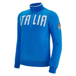 Sweatshirt med 1/4 lynlås i bomuld Italie Rugby Travel 2022/23