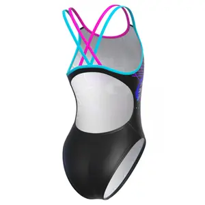 Fato de banho feminino de 1 peça Mad Wave Crossback PBT T1 image-1