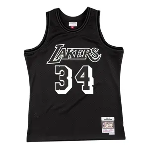 shaquille o'neal los angeles lakers '96 white logo nba jersey image-0