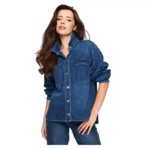 Camisa de mezclilla de manga larga mujer Makadamia C71