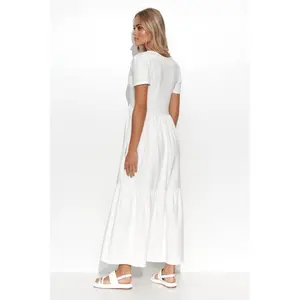 Abito lungo con scollo a V in maglia donna Makadamia image-1