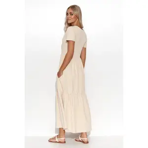 Abito lungo con scollo a V in maglia donna Makadamia image-2