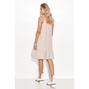 Short dress with tied straps for women Makadamia image-2