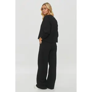 Women's sweatshirt and wide-leg trousers set Makadamia image-1
