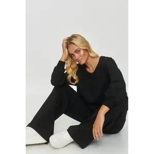 Women's sweatshirt and wide-leg trousers set Makadamia image-2