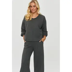 Women's sweatshirt and wide-leg trousers set Makadamia image-2