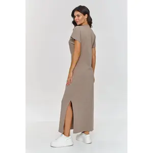 Vestito lungo da donna in T-shirt Makadamia image-1