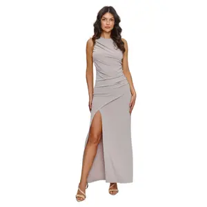 Vestido comprido de modelagem para mulher Makadamia image-0